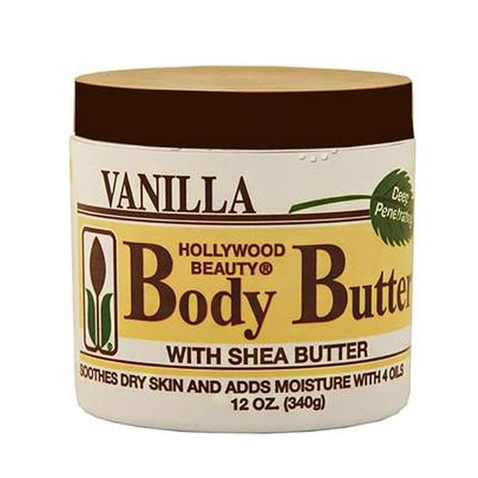 Hollywood Beauty Body Butter With Shea Butter, Vanilla - 12 oz