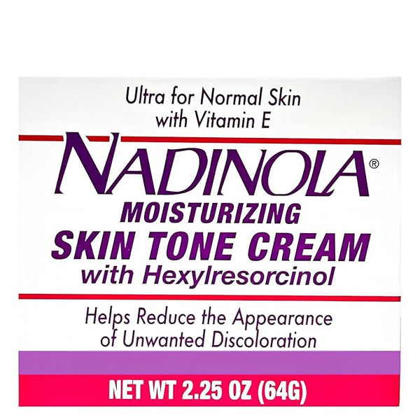 Nadinola Moisturizing Skin Tone Cream with Vitamin E and Hexylresorcinol, Helps Reduce Unwanted Discoloration 2.25 Oz