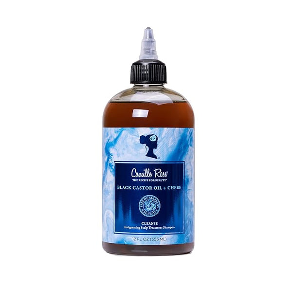 Camille Rose Black Castor Oil & Chebe Hair Cleanse, Invigorating Scalp Treatment Shampoo to Strengthen, Shine, and Moisturize, for all Hair Types, 12 fl oz