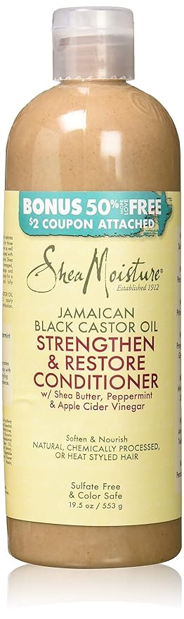 SHEA MOISTURE Jamaican Black Castor Oil Strengthen and Restore Conditioner, 19.5 Ounce
