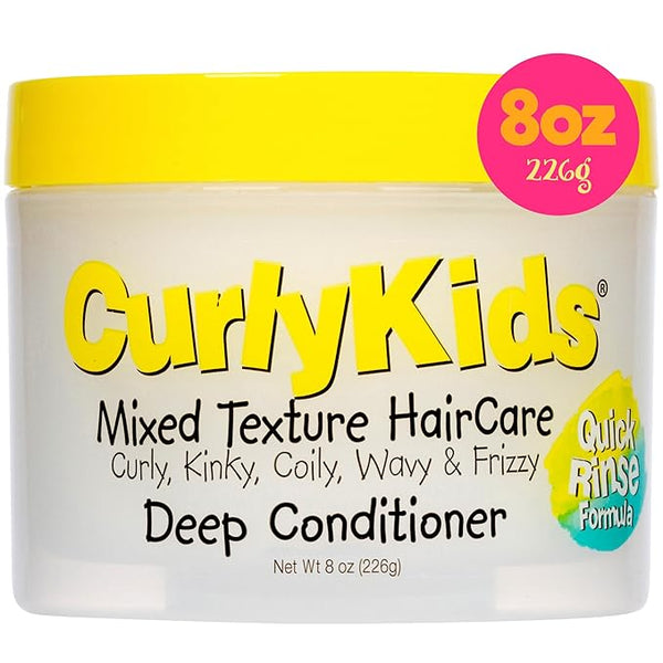 CurlyKids Hair Detangler Conditioner for Kids Kinky, Wavy & Curly Hair - Sulfate & Paraben Free Hair Care Formula - 8oz