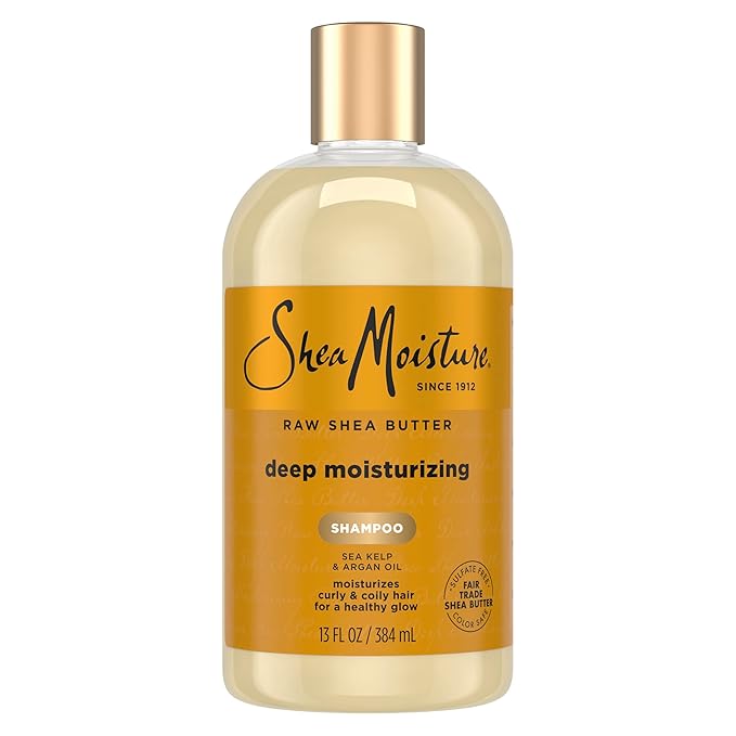 SheaMoisture Raw Shea Butter Deep Moisturizing Shampoo Raw Shea Butter for Dry, Damaged or Transitioning Hair with Argan Oil For a Healthy Glow 13 oz