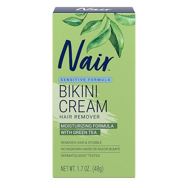 Nair Bikini Cream with Green Tea Sensitive Formula, 1.7 Ounce