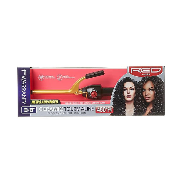 RED by KISS Ceramic Tourmaline Professional Curling Iron (CI01N - 3/8