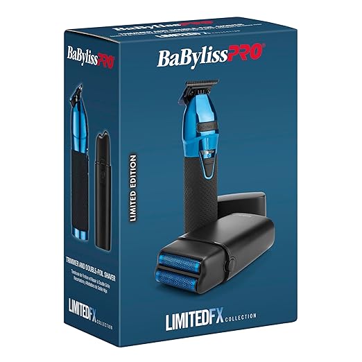 BaBylissPRO LIMITEDFX Cord/Cordless Hair Trimmer and Double Foil Hair Shaver Prepack, High-Performance Lithium-Ion Batteries for Long-Lasting Cutting