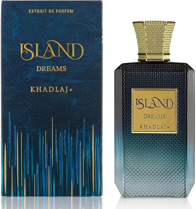 Khadlaj Island Dreams – Fruity, Floral, Woody, Musky – Extrait de Parfum Long-Lasting Fragrance for Unisex, 3.4 Ounce