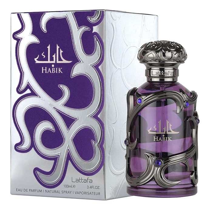 Lattafa Habik – Spicy, Aromatic, Woody, Musky – Eau de Parfum Spray Long-Lasting Fragrance for Men, 3.4 Ounce