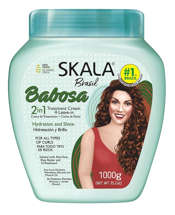 SKALA Babosa Hair Treatment Cream, 1 kg (Aloe Vera & Shea Butter for Curly Hair