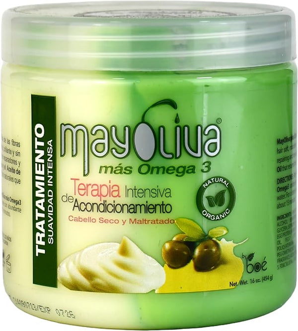 BOÉ COSMETICS BOE Mayoliva Omega 3 Intensive Conditioning Therapy for Dry and Damaged Hair - 16 Oz