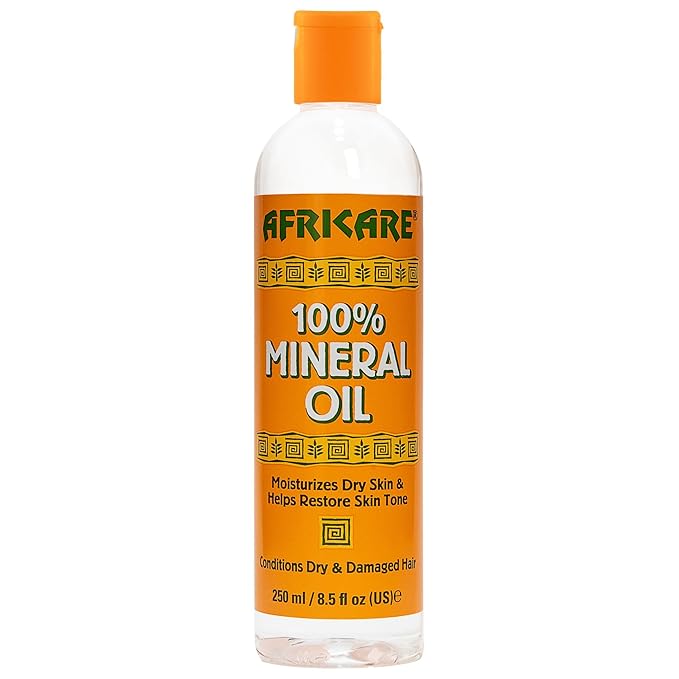 COCOCARE - Africare 100% Mineral Oil - 8.5 Fl Oz - Fragrance Free Pure Oil for Skin and Scalp Care