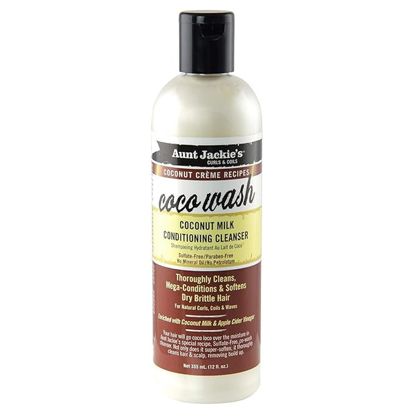 Aunt Jackie's Coconut Crème Recipes Coco Wash Hair Conditioning Cleanser 12 oz