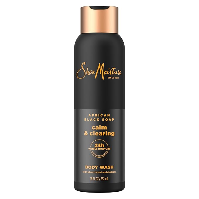 SheaMoisture African Black Soap Body Wash Calm and clearing body wash for 24H 3oz
