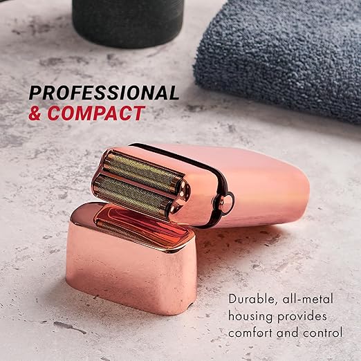 BaBylissPRO METALFX Double Foil Shaver, Handheld Electric Razor for Travel, Portable Cordless Close Face Shaver for Head, Beard, & Neck