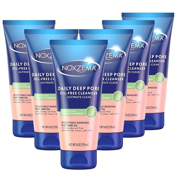 Noxzema Deep Cleansing Cream For healthy-looking and soft skin Original Face Cleanser Face Wash Removes Dirt, Makeup and Oil 8oz