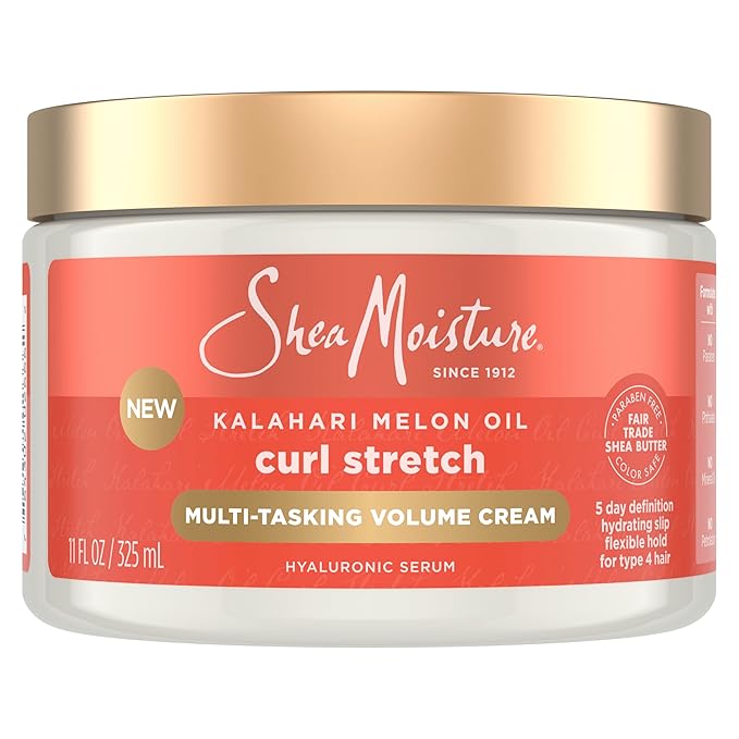 SheaMoisture Curl Stretch Multi-tasking Volume Cream Kalahari Melon Oil and a Tropical Vacation Scent 11 Fl Oz