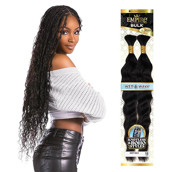 Empire Bulk Braiding – Wet and Wavy Deep bulk Human Hair 18 inch