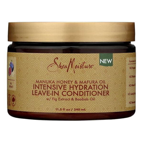 SheaMoisture Intensive Hydration Leave-in Conditioner for Curly Hair Manuka Honey and Mafura Oil Hair Conditioner to Strengthen and Restore Hair 11.5 oz