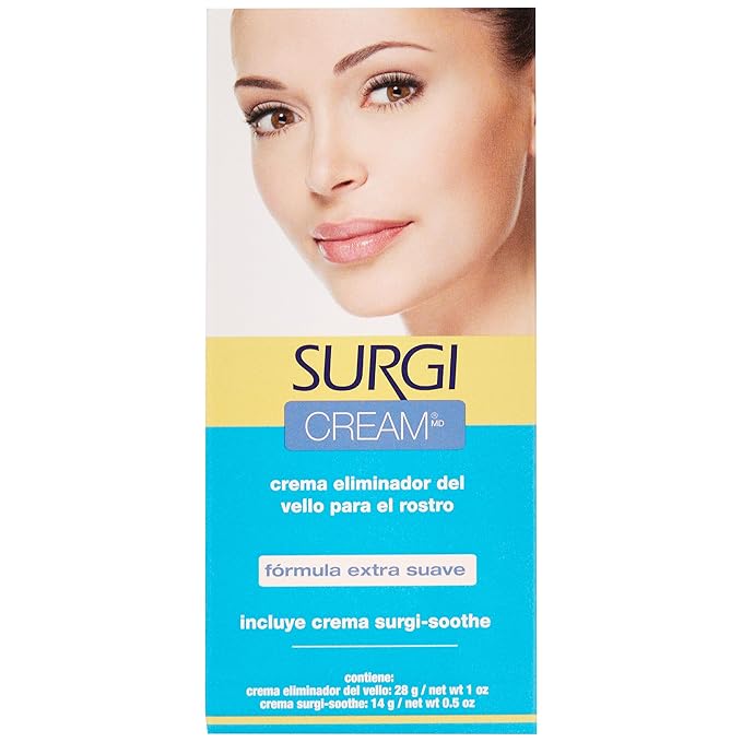 Surgiwax Facial Hair Removal Cream for Women – Depilatory Cream for Face, Neck, & Sensitive Skin, Professional Hair Remover, 1 oz