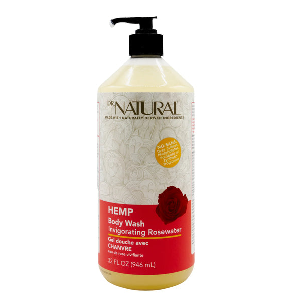 dr natural hemp body wash gel douche rose water