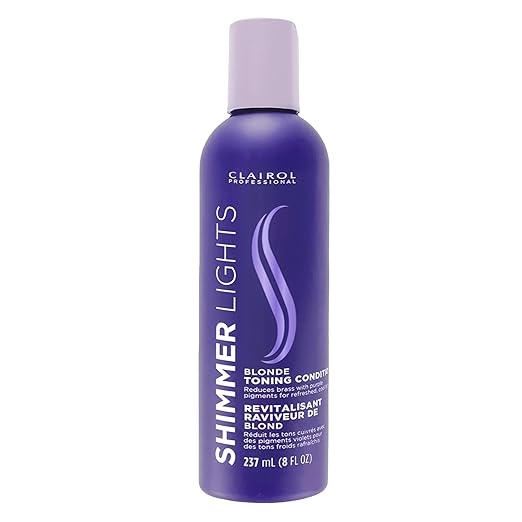 Clairol Professional Shimmer Lights Purple Conditioner | Neutralizes Brass & Yellow Tones | For Blonde, Silver, Gray & Highlighted Hair — product view