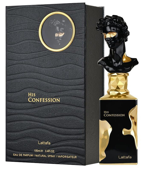 Lattafa His Confession for Men Eau de Parfum Spray, 3.4 Ounce