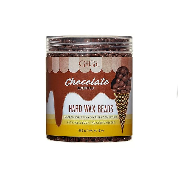 GiGi Hard Wax Beads for Hair Removal Chocolate Scented - Strip-Free for Face & Body, Microwave & Wax Warmer Compatible, 10 oz