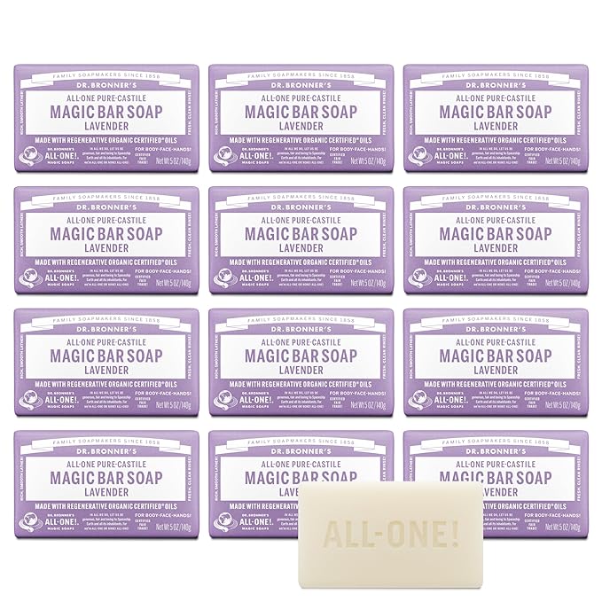 Dr. Bronner's Pure-Castile Magic Bar Soap Lavender, 5 Ounce