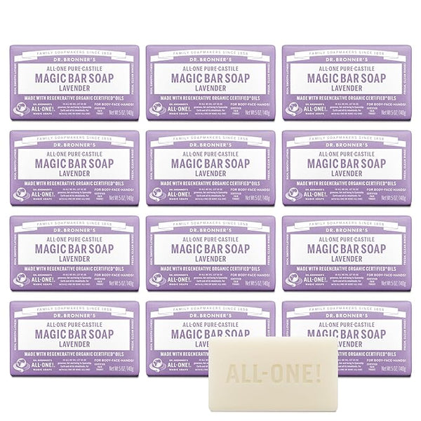 Dr. Bronner's Pure-Castile Magic Bar Soap Lavender, 5 Ounce