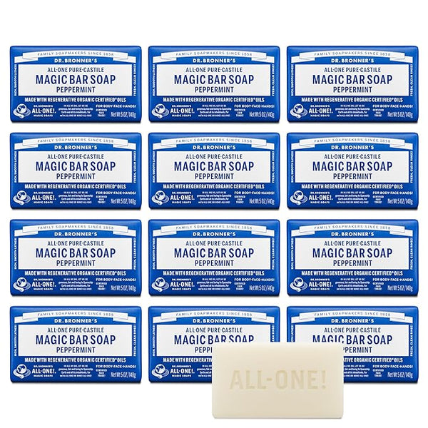 Dr. Bronner's Pure-Castile Magic Bar Soap Peppermint, 5oz