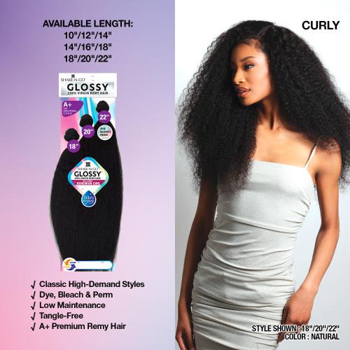Shake-N-Go Virgin Remy Hair Weave Glossy 3 Bundles Wet N Wavy Bohemian Curl — product view
