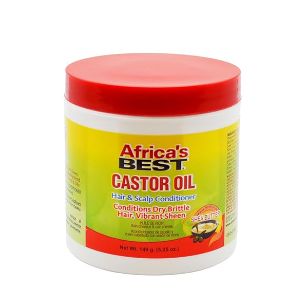 Africa's Best Castor Oil Hair & Scalp Conditioner, Lightweight Formula, Conditions and Moisturizes Scalp, Fortifies your Hair, For All Hair Types & Styles, 5.25oz