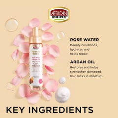 African Pride Moisture Miracle Rose Water & Argan Oil Curl Mousse – 8.5 oz