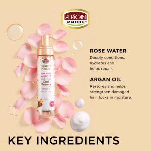 African Pride Moisture Miracle Rose Water & Argan Oil Curl Mousse – 8.5 oz — product view