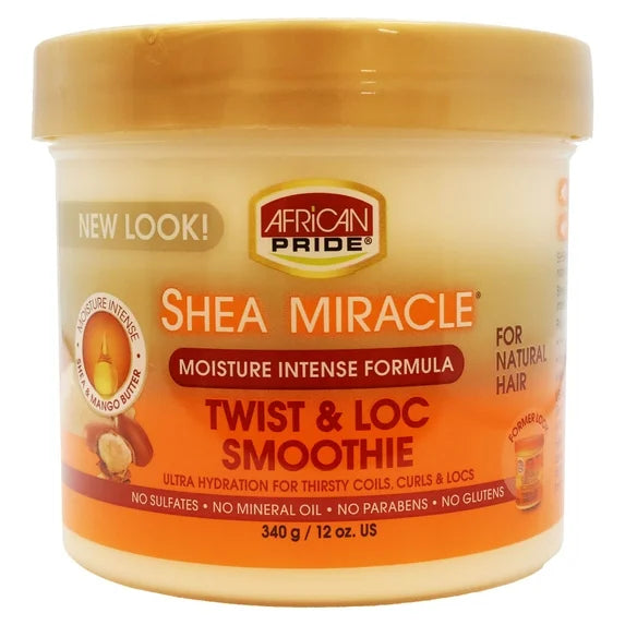 African Pride Shea Miracle Moisture Intense Formula Twist and Loc Hair Smoothie 12 Oz