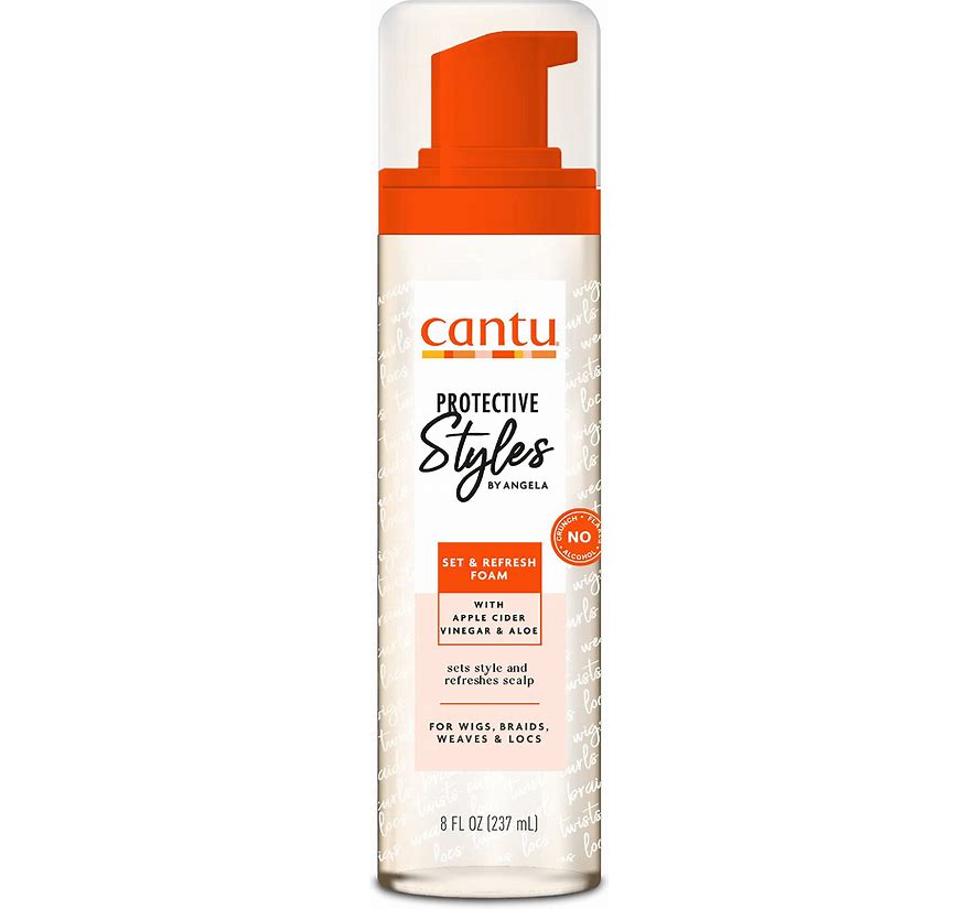 Cantu Protective Styles By Angela Set & Refresh Foam With Apple Cider Vinegar & Aloe, 8 Ounce