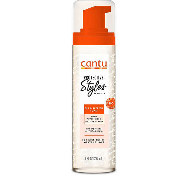 Cantu Protective Styles By Angela Set & Refresh Foam With Apple Cider Vinegar & Aloe, 8 Ounce