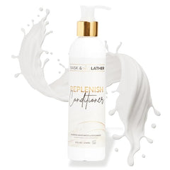 BASK & LATHER Replenish Conditioner – Deep Hydrating, Natural Formula for Elasticity & Detangling, Silicone-Free, Paraben-Free, Color-Safe, 8 oz