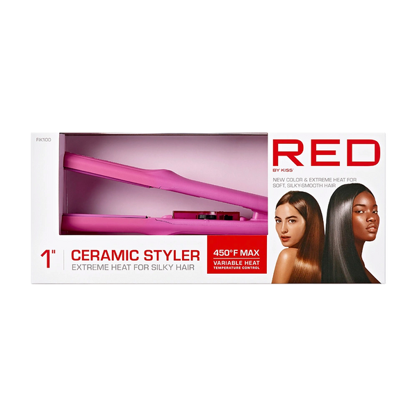 red by kiss 1″ Adjustable Heat Ceramic Styler Max 450ºF Temperature Control Dial  SKU: FIK100 color ︰ pink — product view