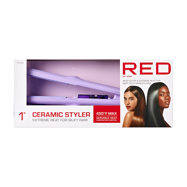 red by kiss1″ Adjustable Heat Ceramic Styler Max 450ºF Temperature Control Dial  SKU: FIV100 color ︰ purple — product view
