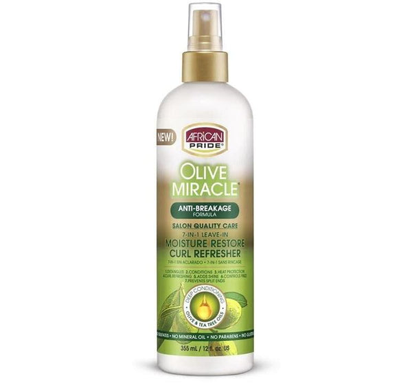 African Pride Olive Miracle Moisture Restore Curl Refresher 12 Fl Oz