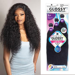 Shake-N-Go Virgin Remy Hair Weave Glossy 3 Bundles Wet N Wavy Loose Wave