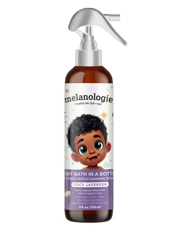 MELANOLOGIE Baby Bath in a Bottle No Rinse Gentle Cleansing Spray Coco-Lavender