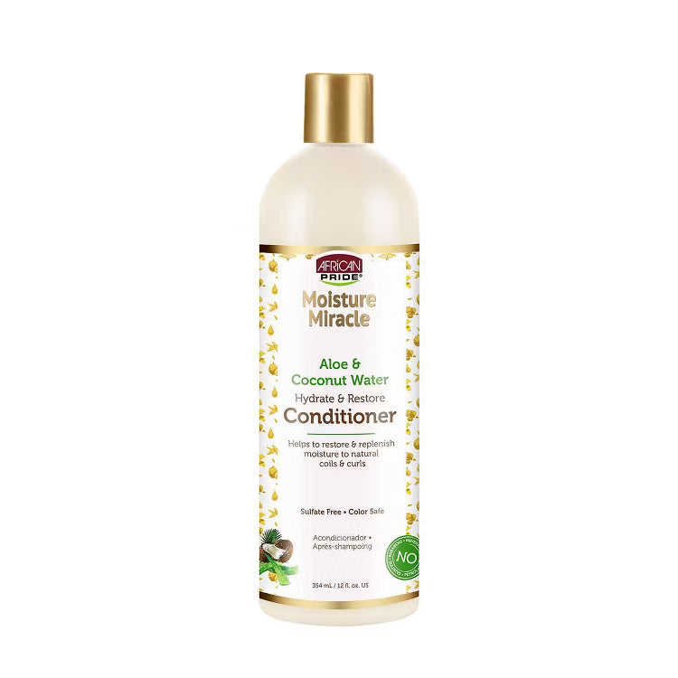 African Pride Moisture Miracle Aloe & Coconut Water Hydrate & Restore Hair Conditioner - 12 fl oz