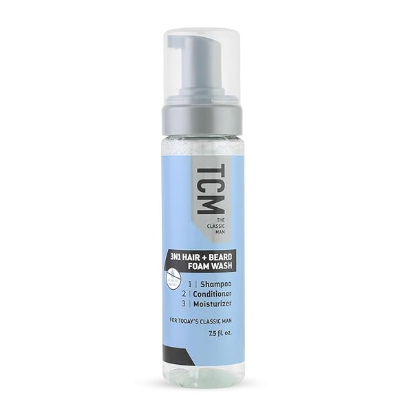 TCM 3N1 Hair + Beard Foam Wash, Shampoo & Conditioner for Softening & Hydrating