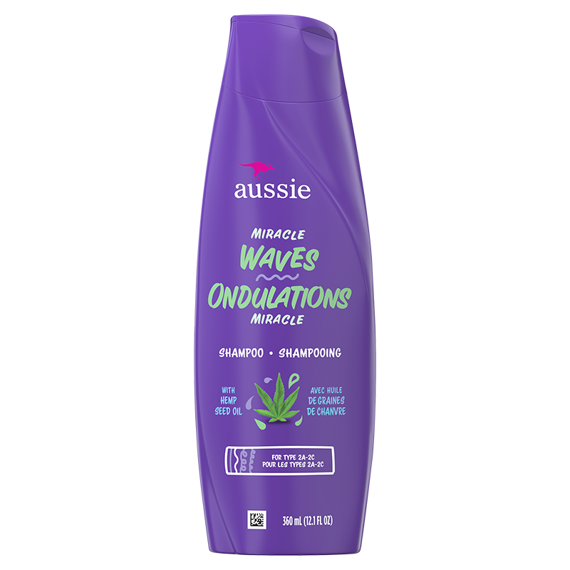 AUSSIE MIRACLE WAVES ANTI-FRIZZ HEMP SHAMPOO