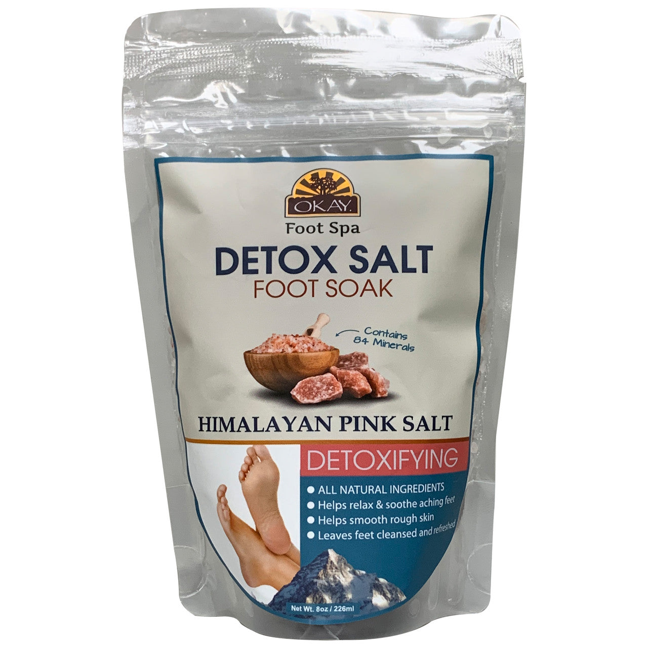 OKAY Pure Naturals Himalayan Pink Salt Detox Salt Foot Soak - 8 oz