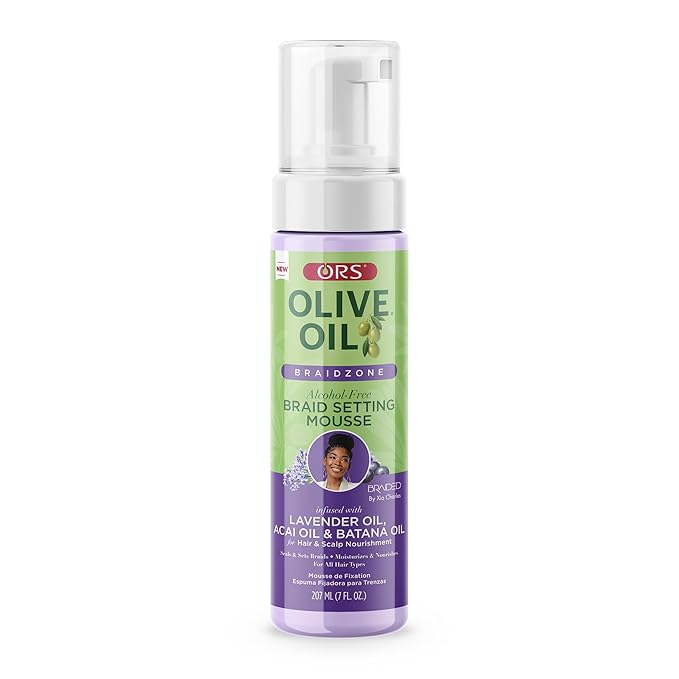 ORS Olive Oil Braidzone Braid Setting Mousse with Lavender, Acai & Batana Oil 7 Ounces