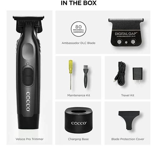 Cocco Veloce Pro Cordless Trimmer Digital Gap Ambassador DLC Blade Edger Black — product view