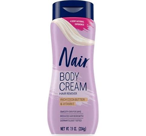 Nair Body Hair Removal Cream, Cocoa Butter & Vitamin E, Smooth Skin Formula, 7.9 Oz