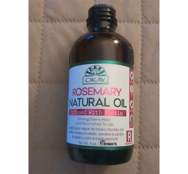 Okay Rosemary Natural Oil 4 Fl Oz Infused With Biotin